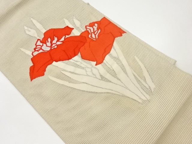 リサイクル　絽綴れ花模様織出し名古屋帯